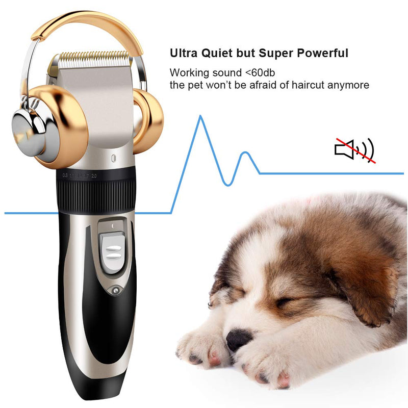 IVN Dog Clippers for Grooming Rechargeable Pet Clippers Low Noise Cat Clippers Electric with Comb Guides Scissors Nail Kits for Dogs and Cats & Other - PawsPlanet Australia