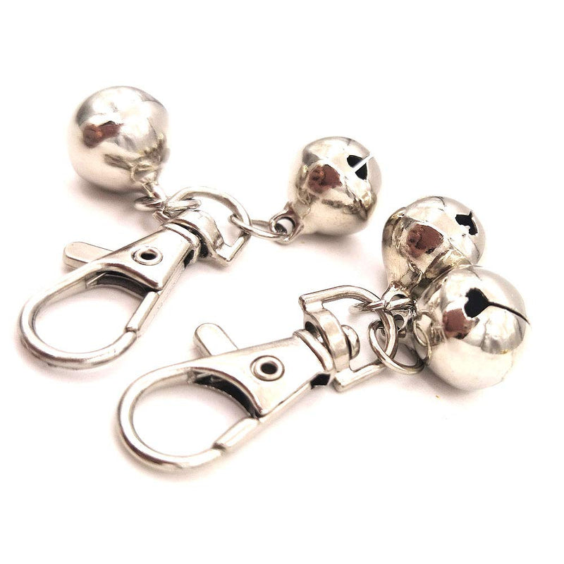 [Australia] - Sport Art DIY pet Bells 304 Stainless Steel Dog Bells 2pcs Bell Training Charm Pendants Jewelry for Pet Dog Cat Necklace Collar（4sets） silvery and Golden 