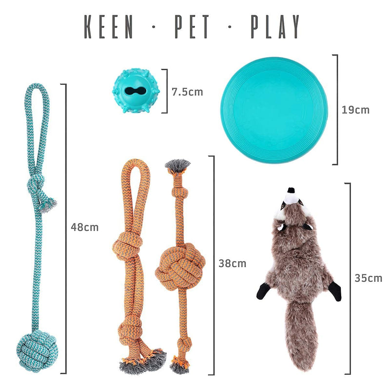 Keen.Pet.Play Puppy Dog Toys - Gift Box for Dog Training, Puppy Toys from 8 weeks, Dog Birthday Present & Puppy Teething Toys for Boredom (Pack of 6) - PawsPlanet Australia