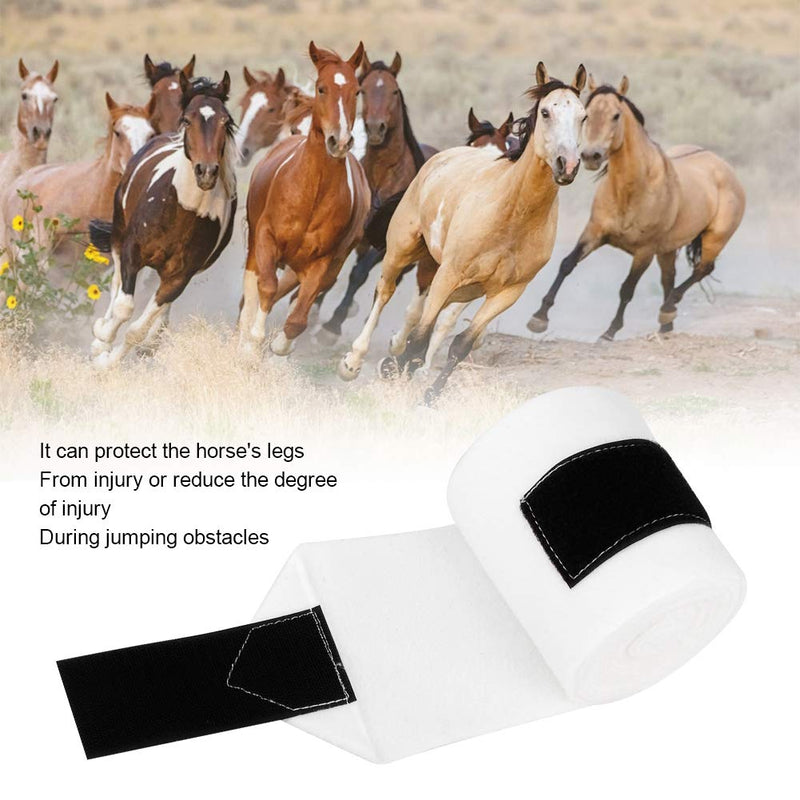 4 Rolls Horse Leg Wrap White Thicken Fleece Horse Leg Protection Bandage Professional Equestrian Horse Leg Polo Wrap for Exercising Training - PawsPlanet Australia