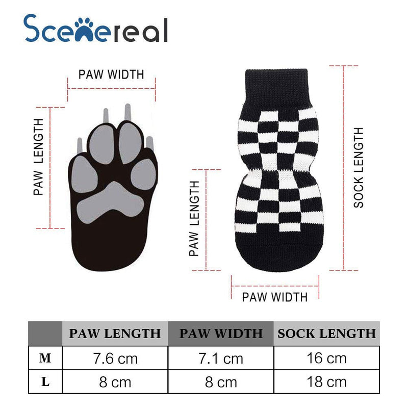 Scenereal Anti-Slip Dog Socks with Straps - 3 Pairs Set Traction Control Sock Indoor Paw Protection Boots for Small Dogs Puppy Large - PawsPlanet Australia