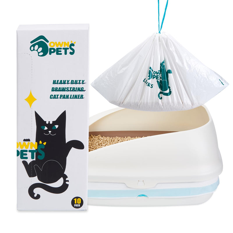 Ownpets Cat Litter Box Bags Jumbo Size Cat Litter Bags, Extra Thick Cat Litter Bags with Drawstring for Litter Box, Unscented, Pack of 10, 36" x 19". - PawsPlanet Australia