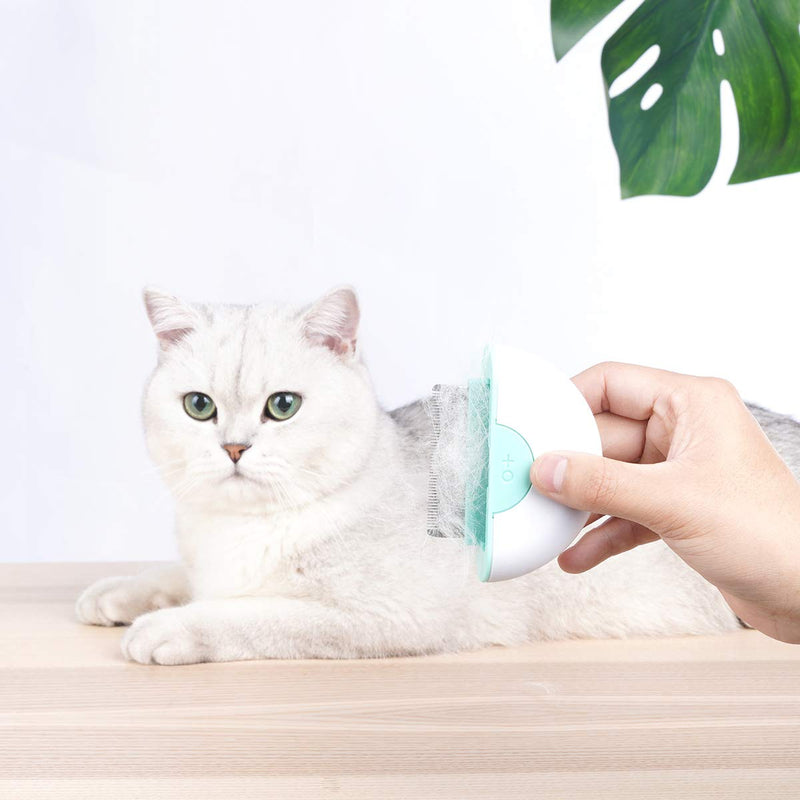 Furrytail Shell Brush Cat Grooming Pet Brush Soft Glue Stainless Steel Dog Cat Pet Shedding Massage Brush Comb Pink - PawsPlanet Australia