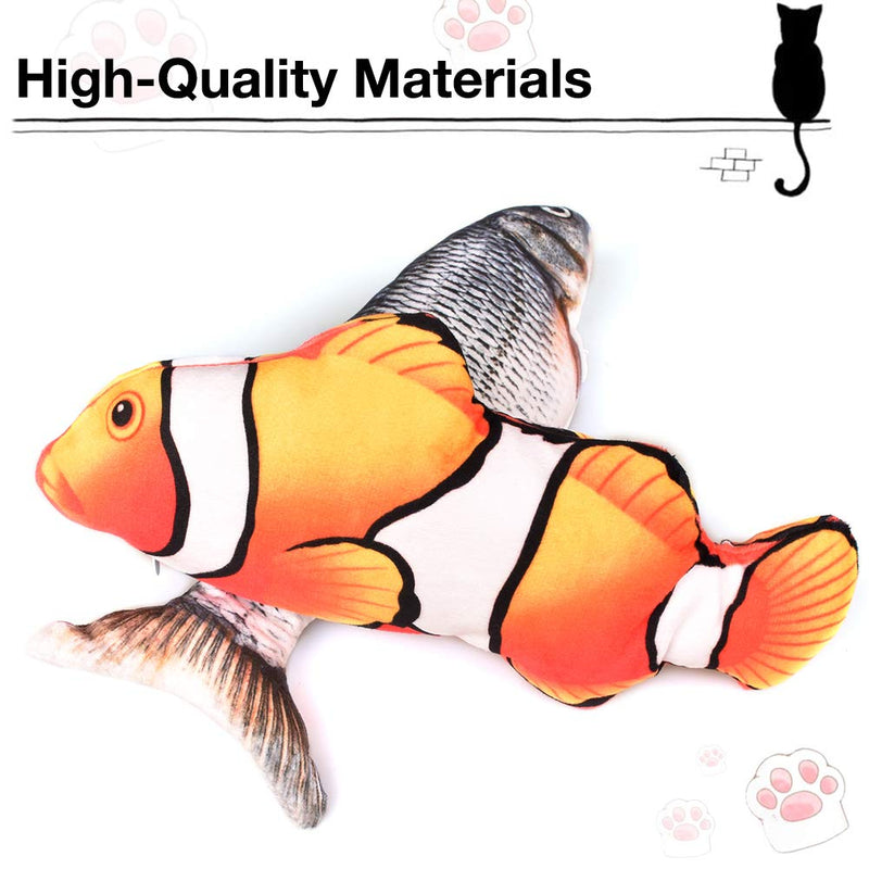 [Australia] - 2-Pack Moving Cat Kicker Fish Toy,Moving Fish Cat Toy,Wiggle Fish Catnip Toys, Interactive Cat Toy, Realistic Flopping Fish, Fun Toy for Cat Exercise 