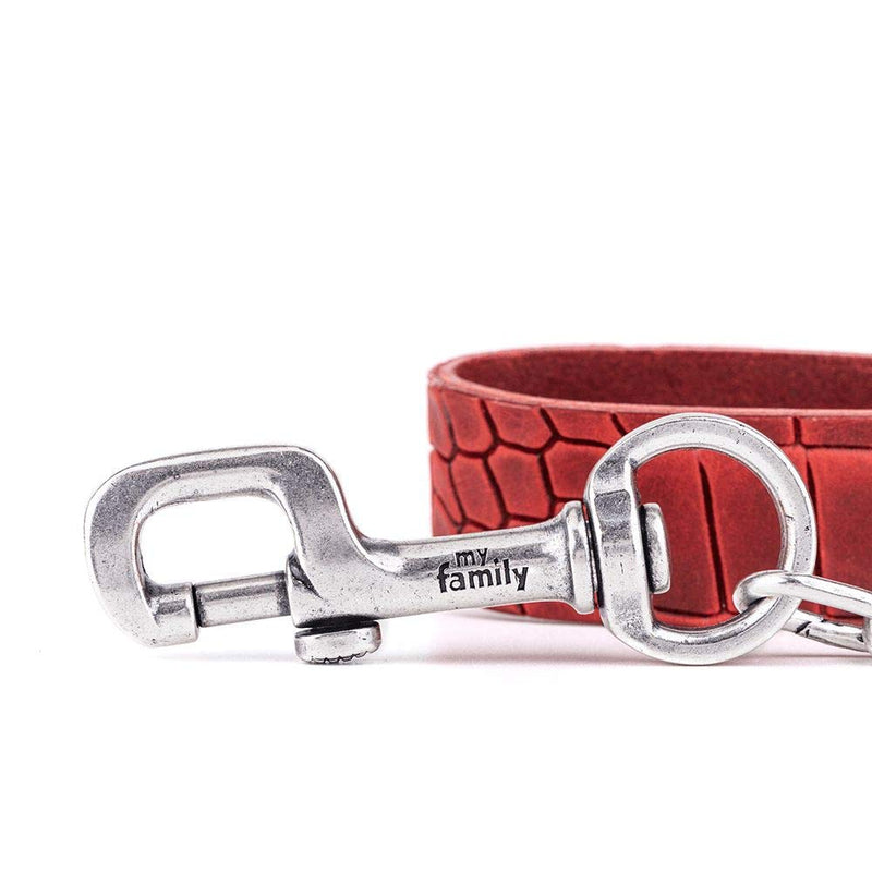 My Family leather leash Made in Italy Tucson collection 2,8/60 cm Red - PawsPlanet Australia