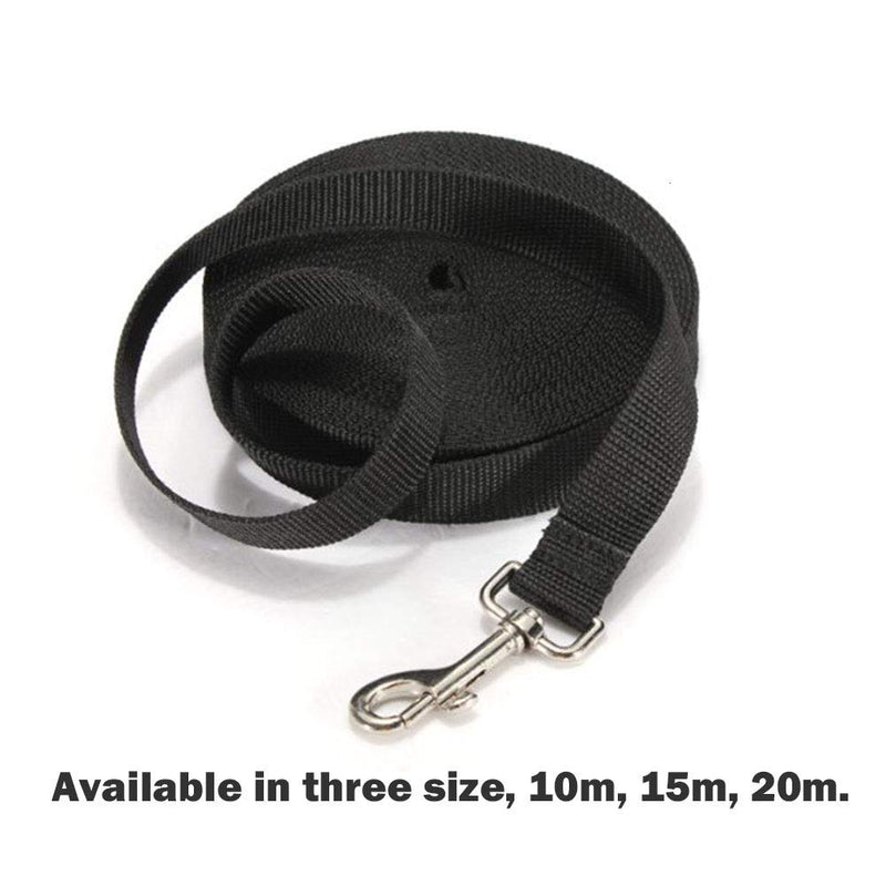 Extra Long Line Training Dog Leash - Long Lead For Large, Medium and Small Dogs - Great for Training, Play, Camping, or Backyard (10m, Black) 10m - PawsPlanet Australia