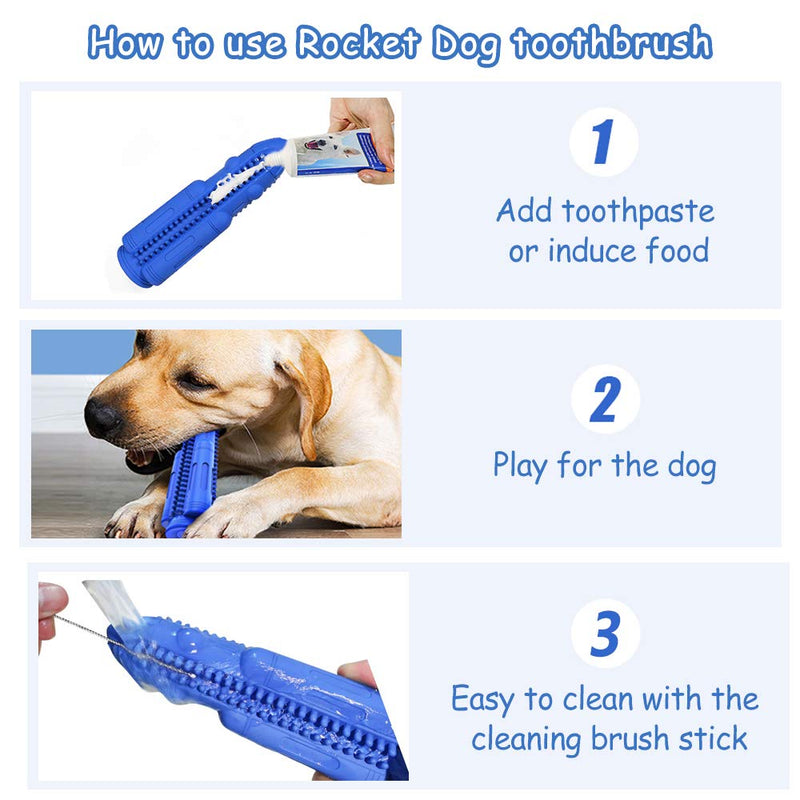 GMYQ Dog Chew Toys,Dog Toothbrush Stick Squeaky Toys,Milk Flavor Natural Rubber Dental Care Toys,Dog Teeth Cleaning Toy,Indestructible Tough Durable Puppy Pet Supplies - PawsPlanet Australia