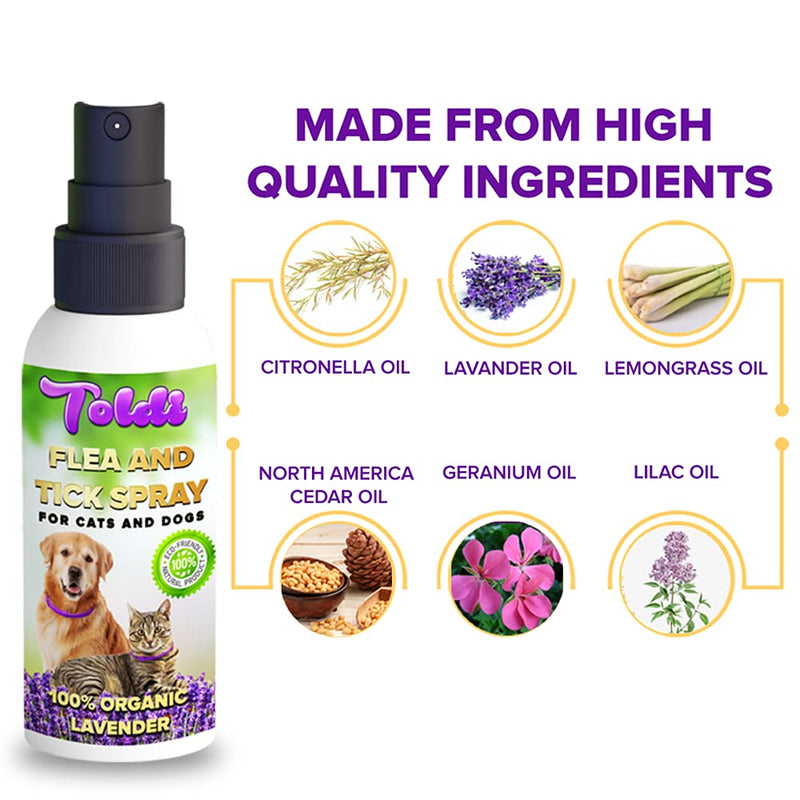 Flea-Spray used as Dog-Flea-Tick-Treatment, Flea-Treatment-Cat, Flea-Spray-Home, Dog-Repellent-Spray, with Natural Ingredients | Allergy Free Tick Repellent for Dogs | Puppies | Cats | Kittens | Home Lavender - PawsPlanet Australia