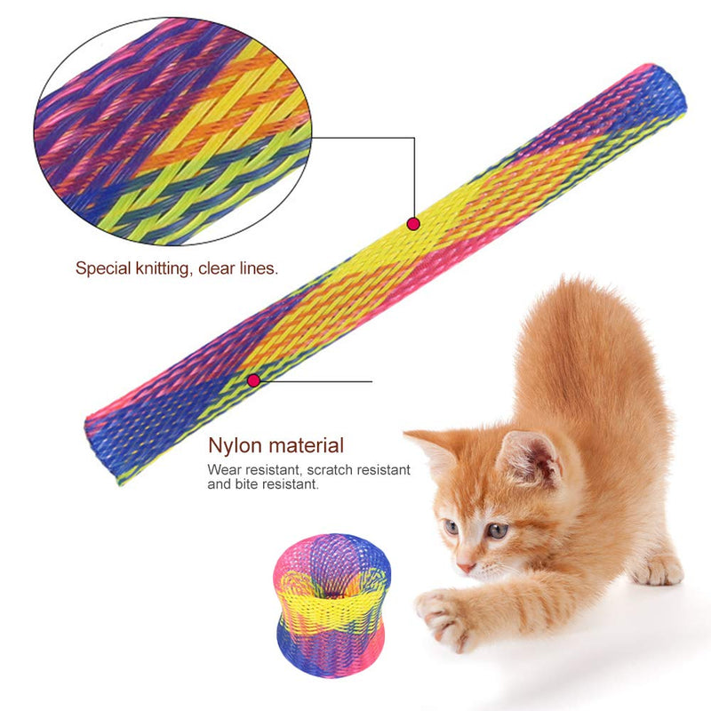 GLOBALDREAM Cat Flexible Tube Toy, 18 Pcs Colorful Spring Cat Toy Nylon Mesh Tube Springs Cat Toys Kitten Nylon Toys for Cat Kitten Pets - PawsPlanet Australia