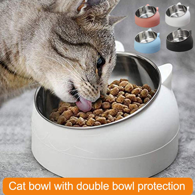 TaimeiMao Stainless Steel Bowl cat bowls,cat feeding bowl,Multi-purpose Pet Feeding Bowl,Cat Water Bowl,Pet Bowl,Tilted Pet Feeding Bowl (Schwarz) Schwarz - PawsPlanet Australia