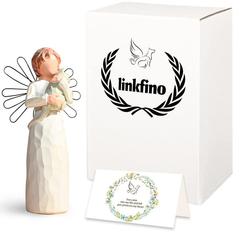 linkfino Angel of Friendship Dog Memorial Gifts, Pet Loss Gifts, Passed Away Dog Gifts, Remembrance Gift for a Grieving Pet Owner, Sculpted Hand-Painted Figure Female - PawsPlanet Australia