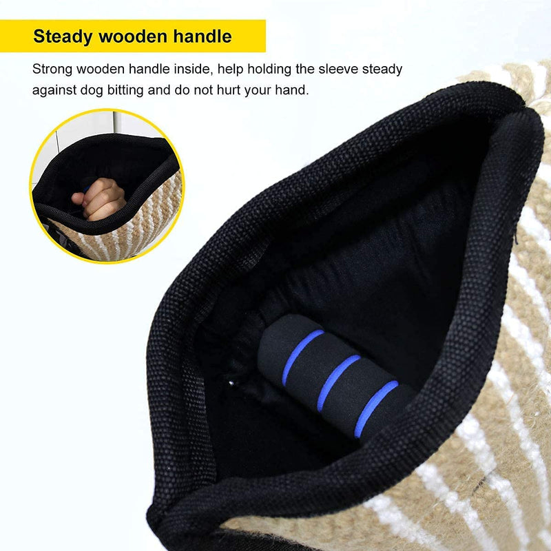 Dog Bite Sleeve Training Protection,Bite Protection Sleeve,Soft Jute Cover for Bite Protection Sleeves Handmade with a Handle for Dog Training- Black - PawsPlanet Australia