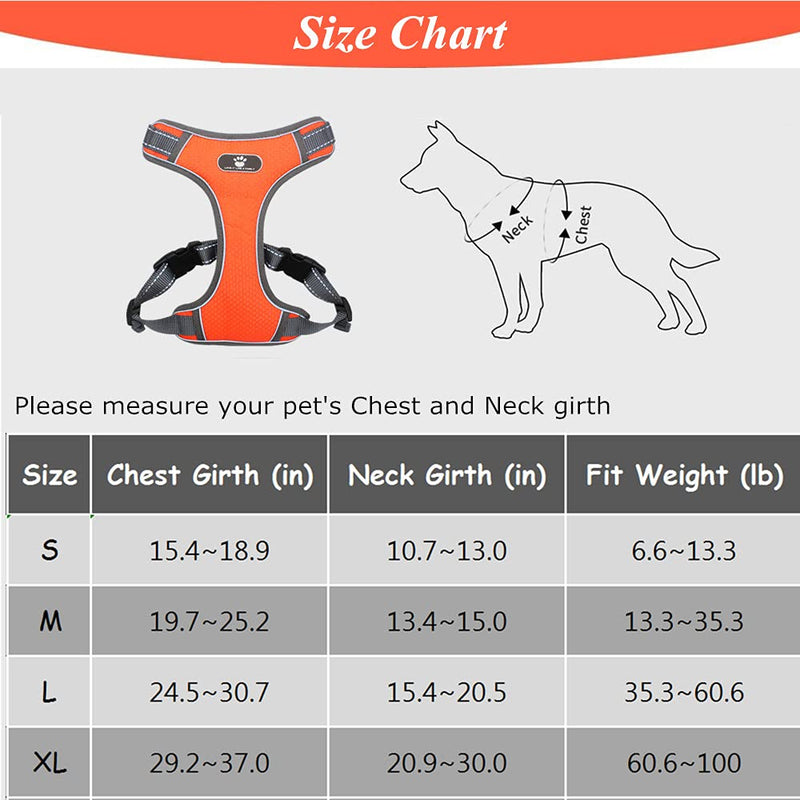 Dog Harness with Dog Leash, No Pull Pet Vest Harness, Adjustable Reflective Soft Padded Over Head Pet Harness with Easy Control Handle for Small Medium Large Dogs S(Neck 11-13 in/Chest 15-19 in) Blue - PawsPlanet Australia