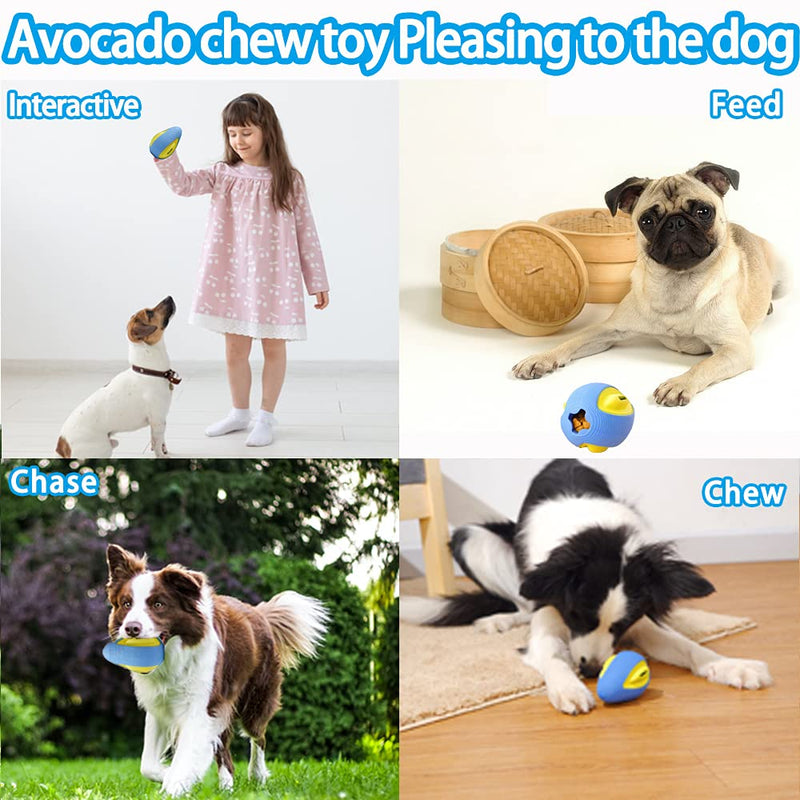 Dog Teething Chew Toys for Puppy Small Medium Dog Aggressive Chewer, Avocado Indestructible Tough Durable Resistant Dental Training Chew Toys for Corgi Poodle Border Collie Golden Retriever and Others Blue - PawsPlanet Australia