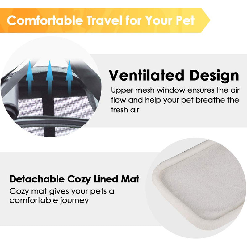 [Australia] - CLEEBOURG Cat Carrier Dog Carriers, Airline Approved Travel Pet Bag, Collapsible Soft-Sided Kennel with Reflective Side Strip, Mesh Window and Escape-Proof Buckle, Best for Small Medium Cats Dogs 