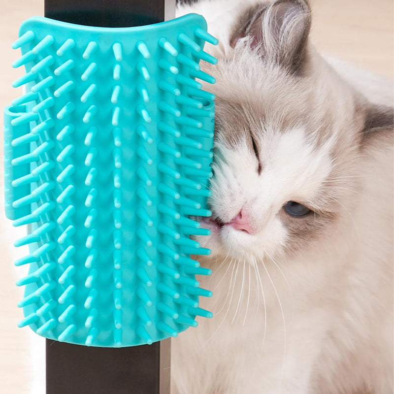 Tadipri Grooming Brush Cat, Massage Corner Cat Brush, Corner Massage Comb, Cat Corner Grooming Brush, with Strap, Suitable for Long Table Legs of 4-10 cm (Mint Green) - PawsPlanet Australia