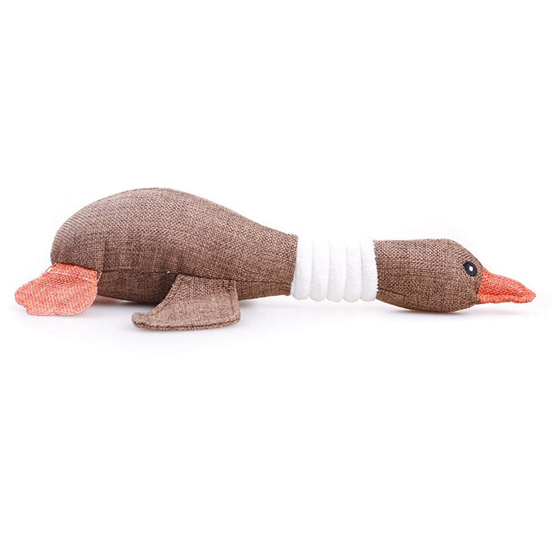 Techson Pet Squeaky Toy, Cute Goose Duck Shape Chew Toy for Puppies and Small Medium Dogs (Pink) (Brown Goose) Brown Goose - PawsPlanet Australia