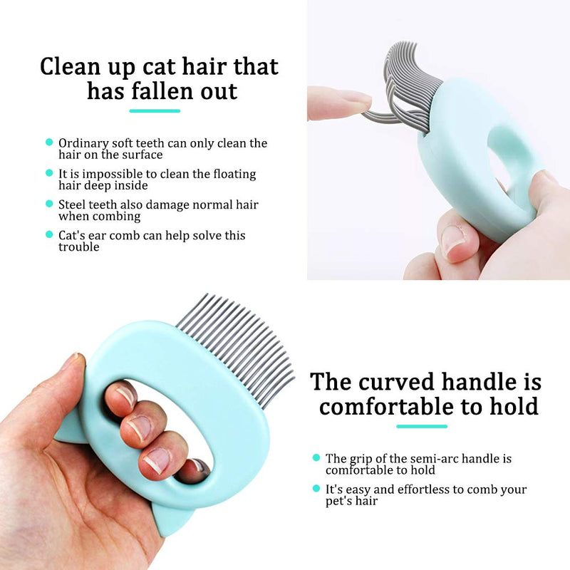 [Australia] - N/P Relaxing Cat’s Comb Massager, Cat Brush with Extra Soft Silicone Pins – Grooming & Shedding Massage Brush for Short & Long Hair -Promote Blood Circulation Green 