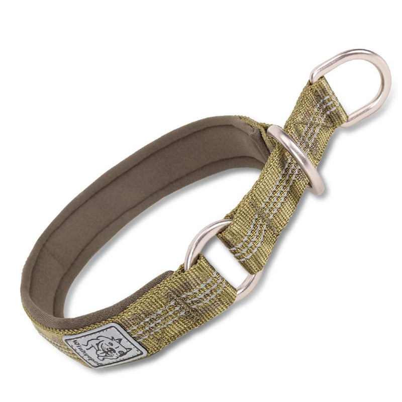 [Australia] - Chai's Choice Best Neoprene Padded Half Choke Training Collar for Large, Medium, Small Dogs. Please Use Sizing Chart at Left. XL Army Green 