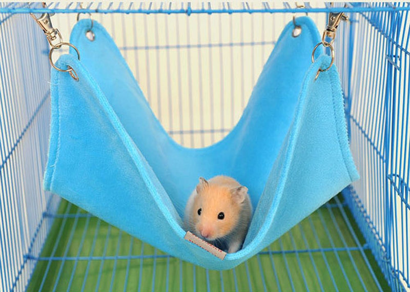 [Australia] - Keersi Winter Warm Plush Hammock Swing Hanging Bed Nest House for Pet Syrian Hamster Gerbil Rat Mouse Chinchillas Guinea Pig Squirrel Small Animal Cage Toy Blue 