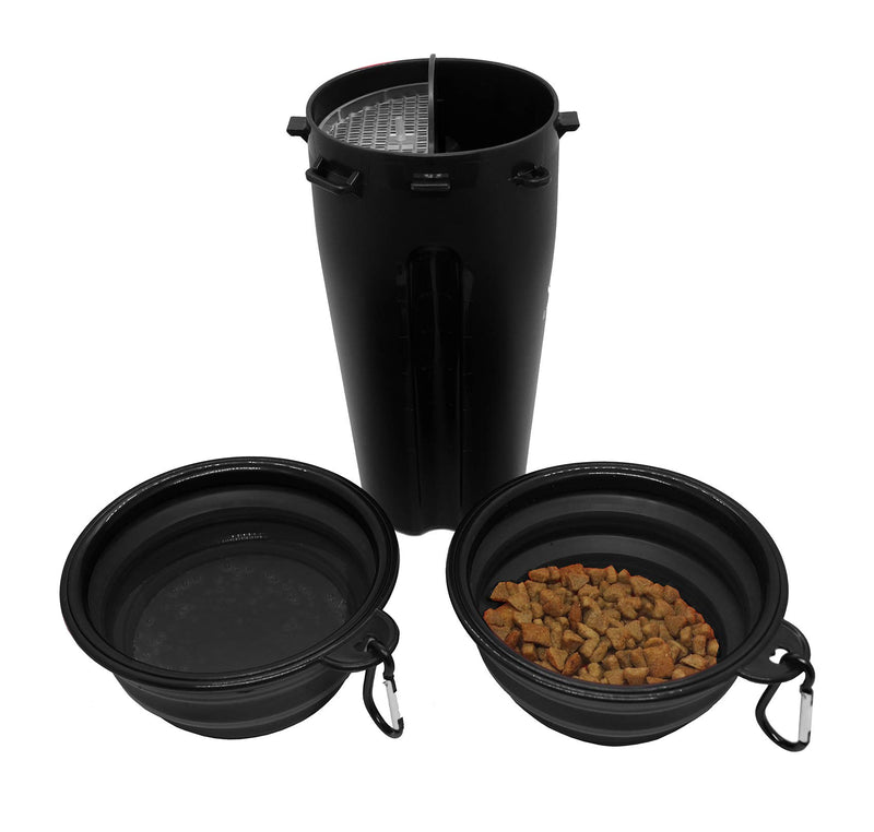 [Australia] - LGZGRIDS Bottle for Walking Travelling Outdoor Hiking Camping 2-in-1 Big Capacity with 2 Collapsible Dog Bowls Leak Proof Portable Dog Water Bowls Black 