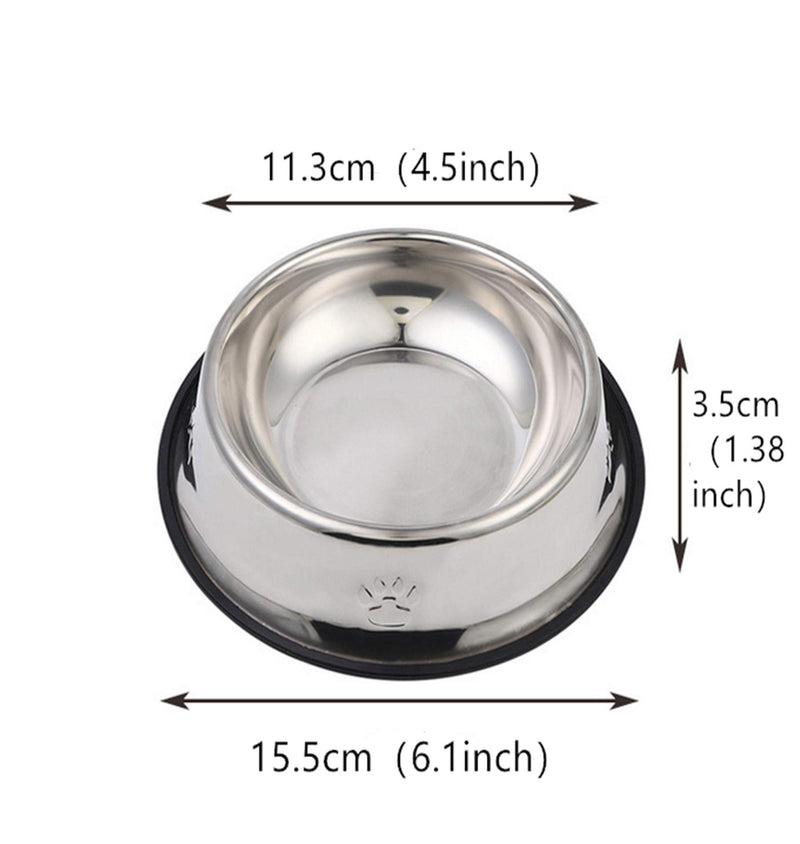 [Australia] - ACUTRE Dog Bowl, 2 Pack Stainless Steel Dog Bowl with Non-Slip Rubber Ring Puppy BowlsLarge Water Bowls for Dogs Pets Bowl for Food Or Water, Suitable for Puppy and Cats Medium 