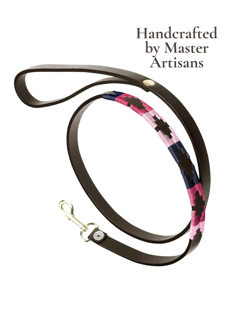 Petalo Premium Argentine Leather Handcrafted Polo Dog Lead - Gift Boxed by pampeano | Dog Leads for all Breeds | 1.5cm Wide, 115cm Long, Top Grain Brown Leather | Stainless Steel Clasp Small / 1.5cm - PawsPlanet Australia