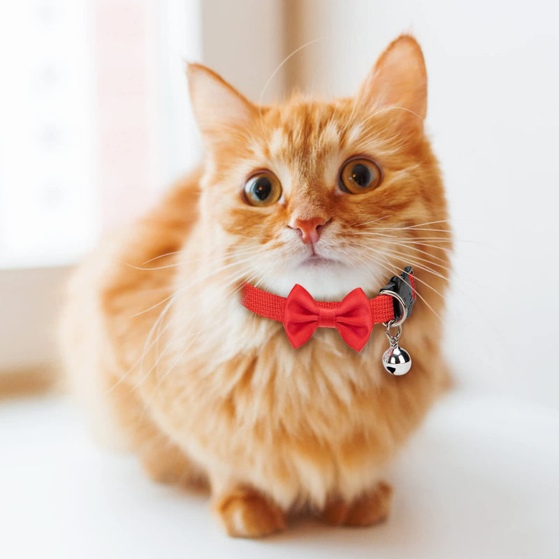 Collar Cat Bow Tie Collar Adjustable Cat Collar with Bow Tie and Bell Personalized Pet Accessories for Pets Cats Puppies 6 Colors - PawsPlanet Australia