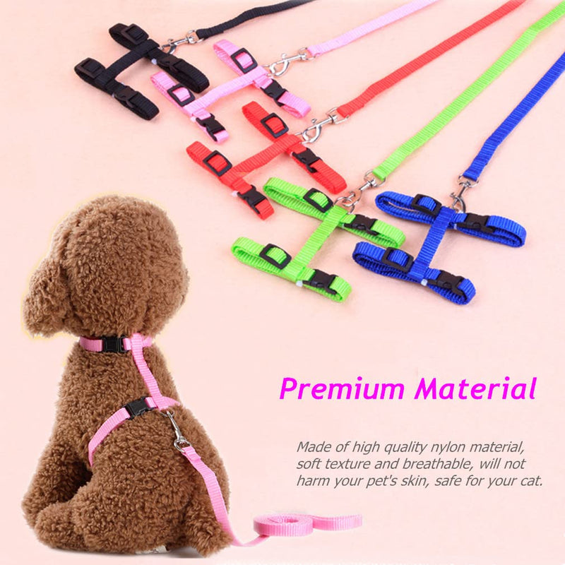 Morices 2 Pack Cat Harness and Leash, Adjustable Comfortable Nylon Pet Strap Collar with Leash, Escape Proof Safety Rope Leads Chest Strap for Kitten Puppy Rabbits Walking Training (Black & Red) Black+Red - PawsPlanet Australia