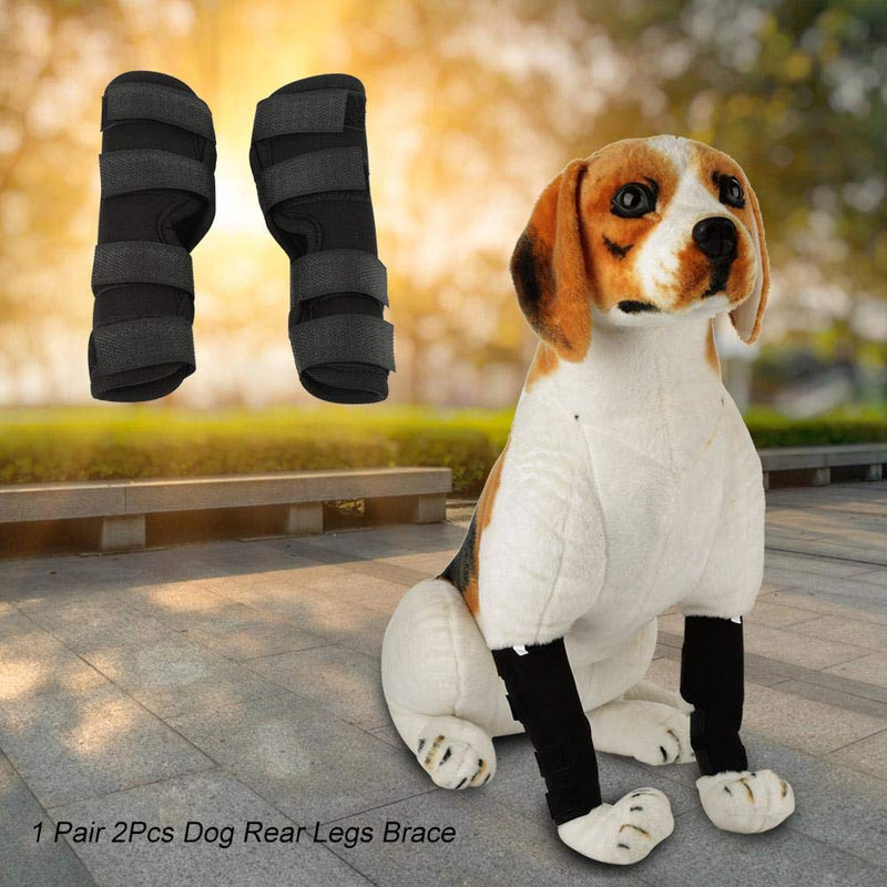 Smandy Dog Knee Pads, 1 Pair of Dog Rear Leg Brace Pet Surgical Injury Bandage Wrap Heal Wound Protector(Black, M) Black, M - PawsPlanet Australia