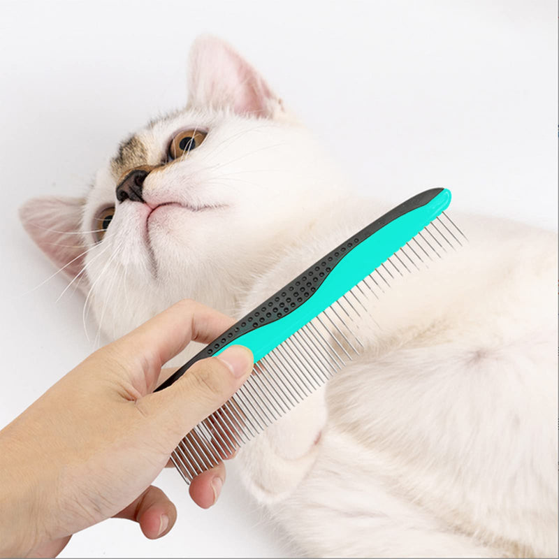 Metal Dog Comb Stainless Steel Pet Comb for Large, Medium and Small Dogs and Cats Dog Comb for Tangles Short Long Hair (Purple) Purple - PawsPlanet Australia
