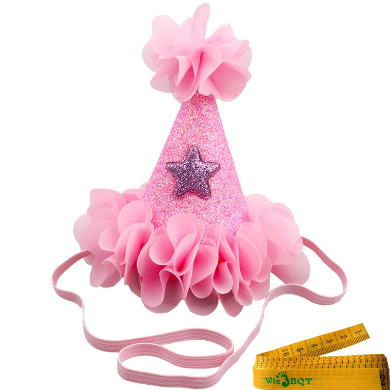 [Australia] - Wiz BBQT 2 Pcs Adorable Cute Crown Shaped Cat Dog Pet 1 Year Birthday Headband and Pink Star Hair Head Bands Accessories for Dogs Cats Pets Rose Red 