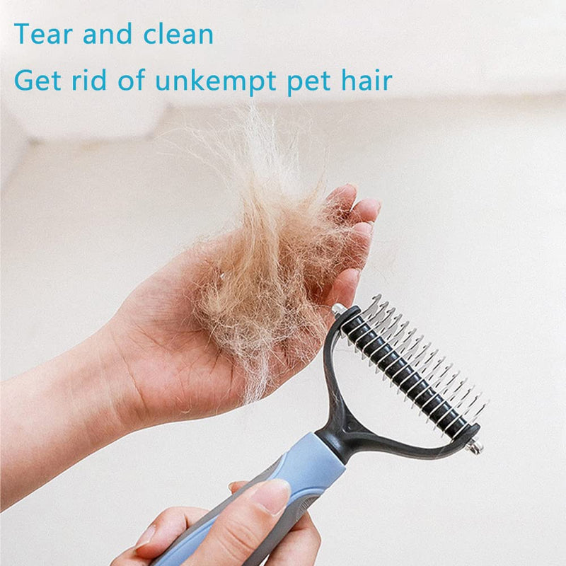 peiyee dog brush undercoat brush for pet grooming Double-sided coat brush for small to large dogs and cats - PawsPlanet Australia