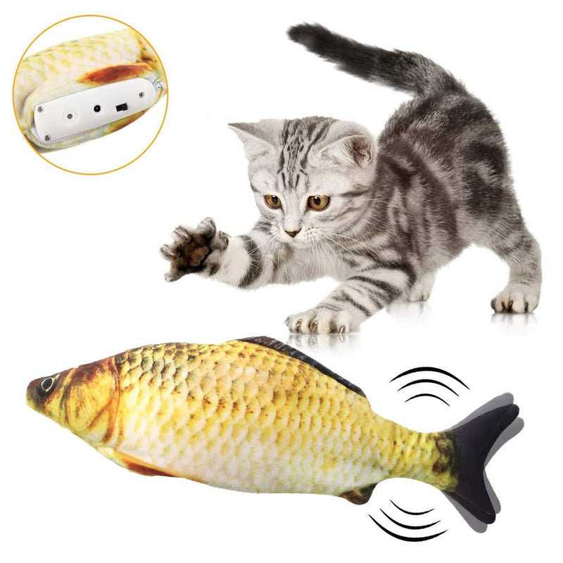 Electric Wagging Fish Cat Toy, Realistic Plush Electric Wagging Fish Toys, Simulation Interactive Funny Chew Cat Toy, Electric Fish Cat Toy, for Indoor Cats Pets Chewing Biting Kicking, Crucian Carp - PawsPlanet Australia