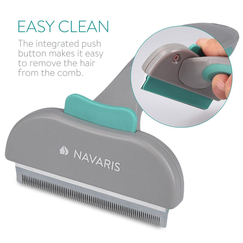 Navaris Pet Deshedding Tool - Grooming Brush Undercoat Remover Comb for Dogs and Cats - Suitable for Small, Medium, Large Pets with Long or Short Hair - PawsPlanet Australia