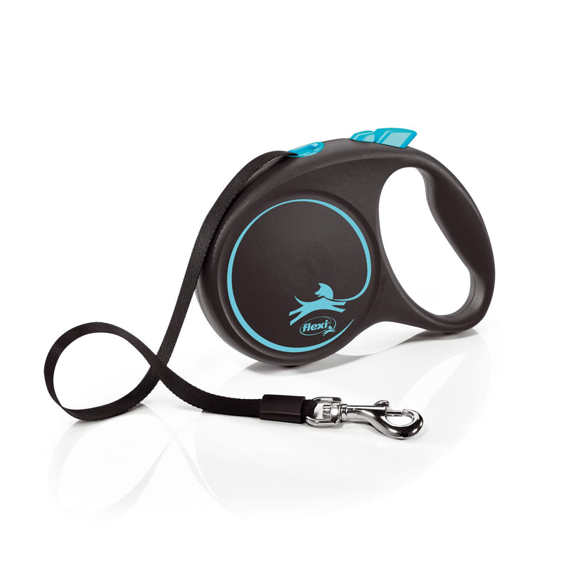 flexi retractable leash design - black/blue, large multi - PawsPlanet Australia