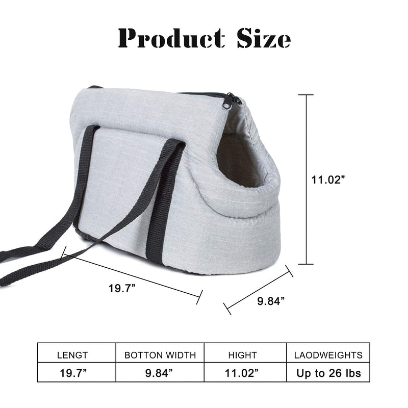 LanYao Pet Dog Sling Carrier,Dog Cat Carrier Bags Comfortable Puppy Purse Carrier,Breathable Cat Dog Pouch Carrier Handbag for Hiking,Travel,Outdoor Light grey - PawsPlanet Australia