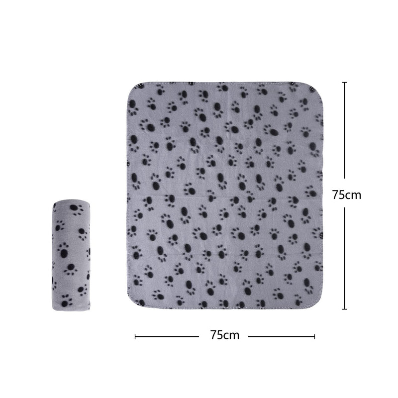 Nobleza - 6 x Dog Blanket Soft Fleece Blanket Washable Deck for Pet Dogs Cats Puppies Soft Warm Mat Gray 75 x 75 cm 75 x 75 - PawsPlanet Australia