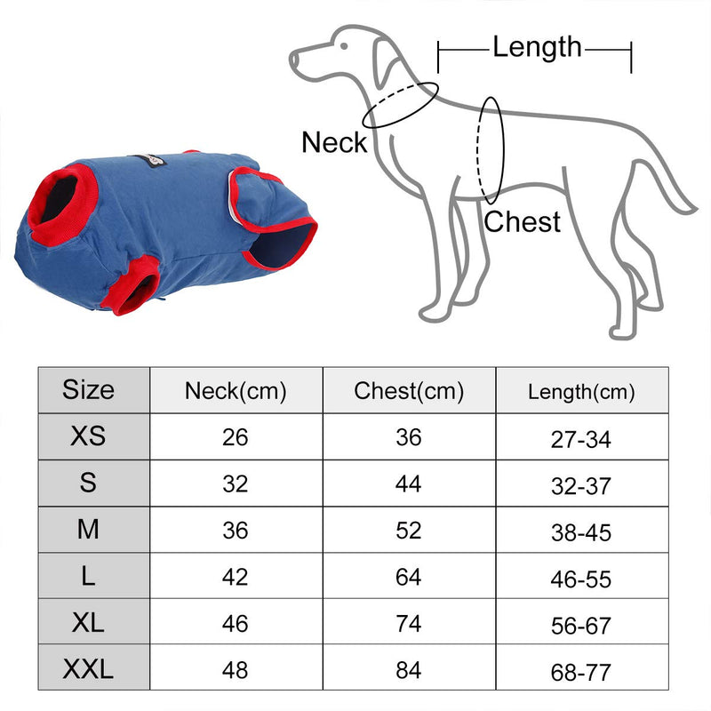 Komate Dog Recovery Suit for Surgery Pet Recovery Surgical Clothes Puppy Wear E-collar Alternative Dog Suit for Medical Surgery Prevent Licking and Biting Pet Recovery Suit (S (length 32-37cm)) S (length 32-37cm) - PawsPlanet Australia