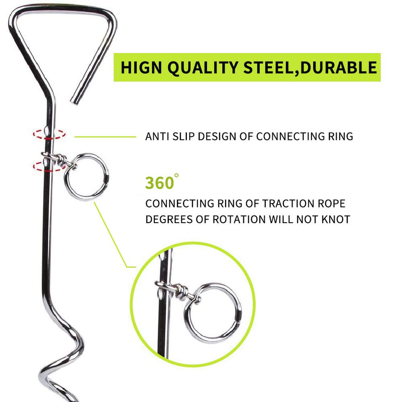 Kingwora Dog Tie Out Cable and Stake,Dog Yard Leash and Stake 16 Ft,Rust- Proof Training Tether for Small to Large Dogs, Great for Outside Camping/Garden/Yard and Outdoor Activities - PawsPlanet Australia