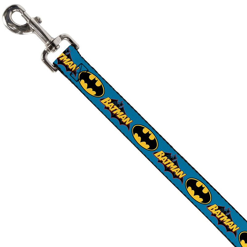 [Australia] - Buckle-Down Dog Leash Vintage Batman Logo Bat Signal Blue 6 Feet Long - 1" Wide 