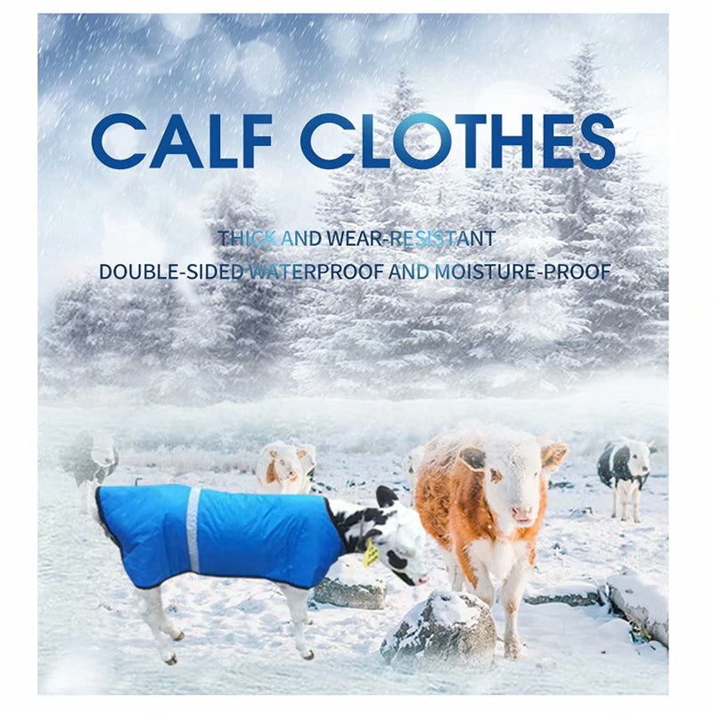 Calf Warm Clothes Calf Saver Coat Blanket for Keep Cow Warmming Thickened Belly Protection Windproof Large Size Blue - PawsPlanet Australia