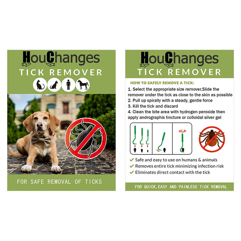 HouChanges 5Pcs Tick Remover Tool,Painlessly Tick for Dogs Cats and Humans Pets Green 5 Size Tick Hook - PawsPlanet Australia