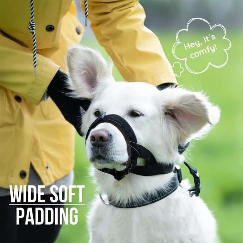 OSUWLSI 1PC Muzzle for Dogs with Head Strap Dog Muzzle Soft Padded No Rubbing Dog Muzzle Adjustable Loop Dog Muzzle Anti Chewing Muzzle Black L - PawsPlanet Australia