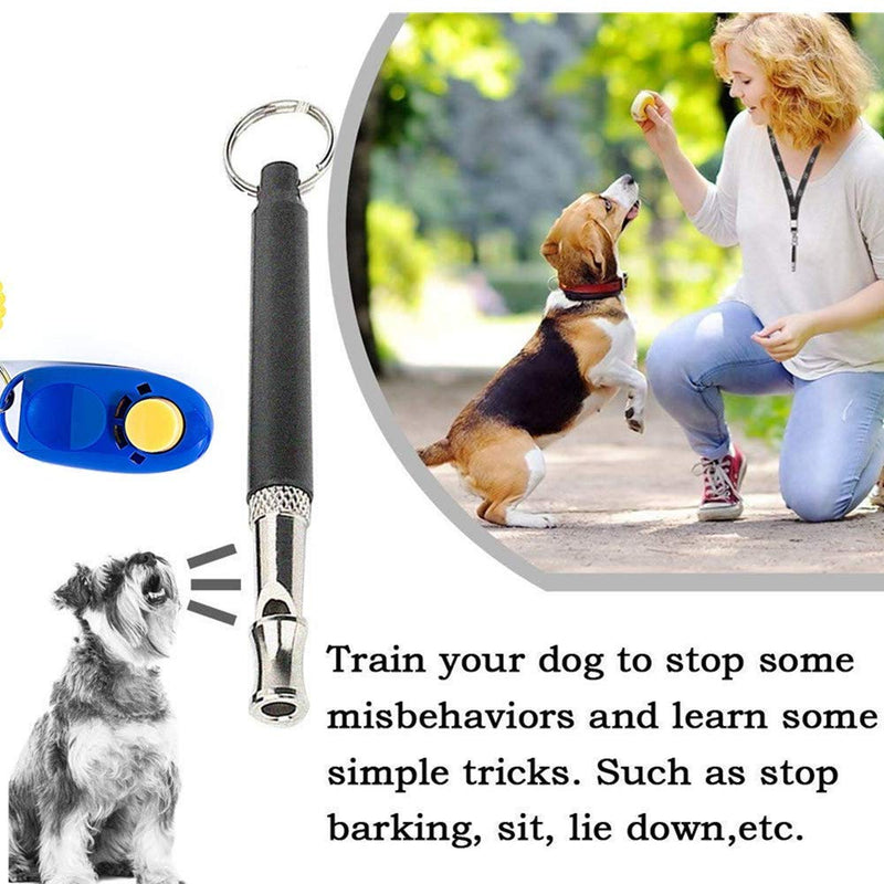 [Australia] - ZDCDEALS Pets Dog Whistle and Dog Clicker Set, Ultrasonic Dog Whistle to Stop Barking, Whistle with Lanyard & Dog Training Clicker, Best Dog Training Whistle & Silent Dog Whistle, Adjustable Frequency 