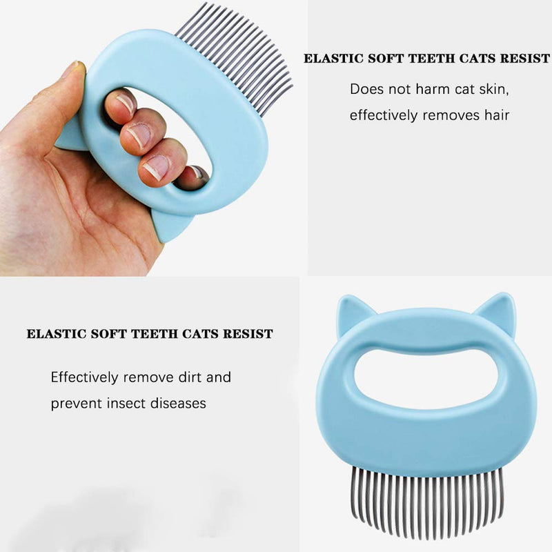 [Australia] - Pet Grooming Shedding Brush for Dog Cat Hair, Deshedding Massage Comb, Dog Brush End Shedding 2 Pcs（Blue） 
