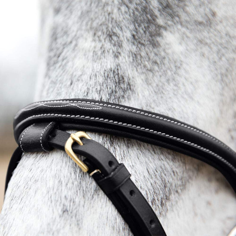 Horze Constance Padded Flash Bridle, Black, F F(Full) - PawsPlanet Australia