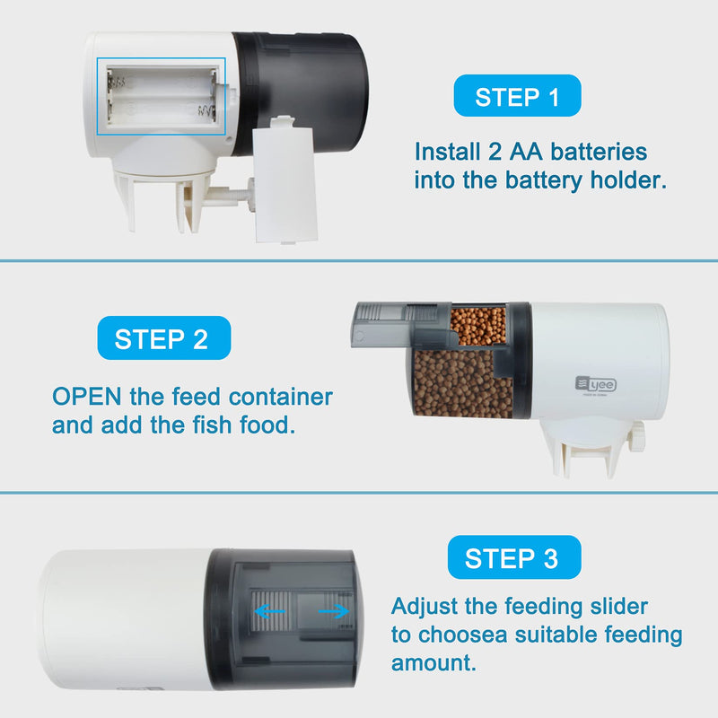 Automatic Fish Feeder for Aquarium，Moisture-Proof Electric Auto Fish Feeder, Timer Fish Feeder with 1 Piece Fish Feeding Ring, Fish Feeder Automatic Dispenser for Aquarium or Fish Tank - PawsPlanet Australia