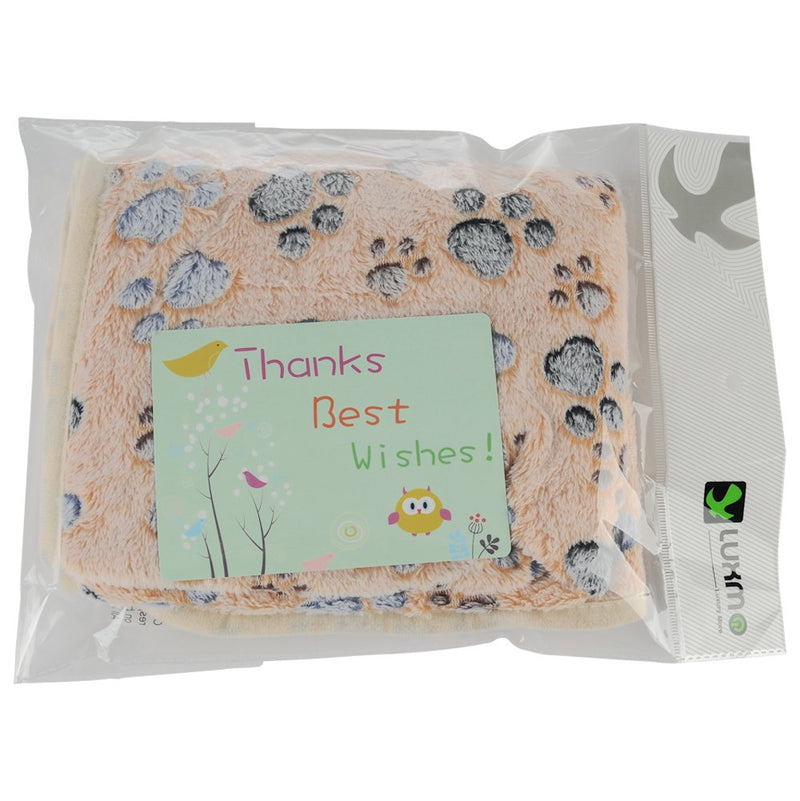 [Australia] - iNNEXT 2 Pack Puppy Blanket for Pet Cushion Small Dog Cat Bed Soft Warm Sleep Mat, Pet Dog Cat Puppy Kitten Soft Blanket Doggy Warm Bed Mat Paw Print Brown/Lavender 