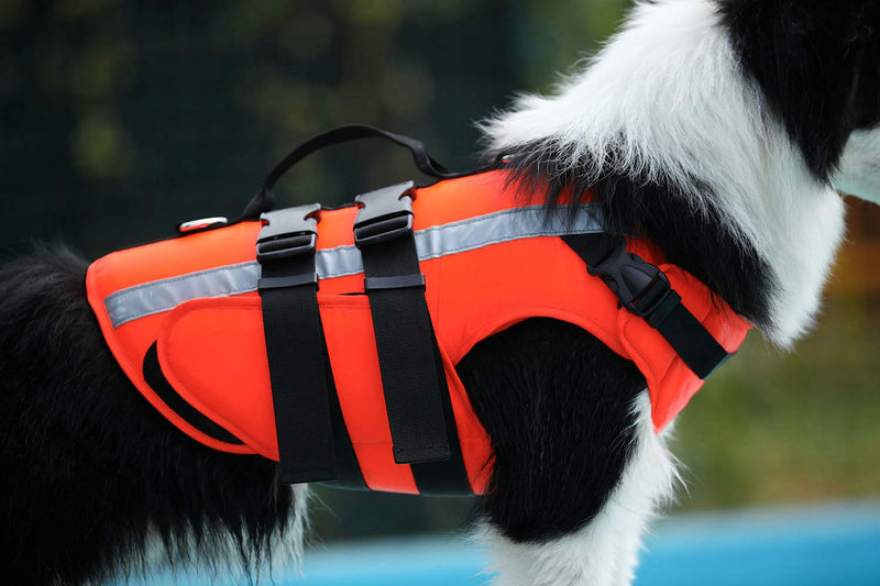 Apetian Dog Life Preserver Dog Life Jacket Dog Life Vest Dog Floatation Swimming Vest (Small) Orange 2020 Small - PawsPlanet Australia